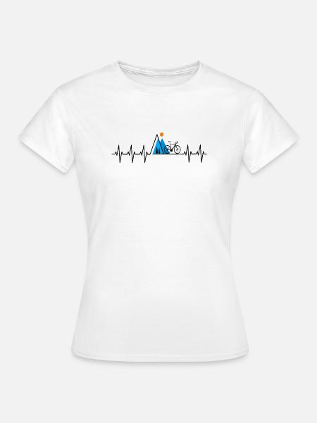 Fahrrad Berg Herzschlag Mtb - Frauen T-Shirt - Weiß
