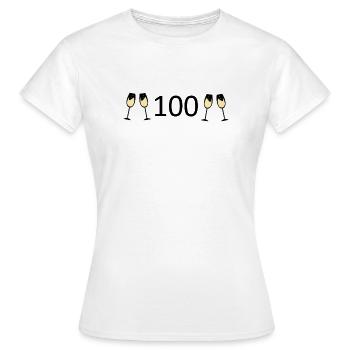 100e anniversaire 100e anniversaire 100 Numéro 100 - T-shirt Femme - blanc - Devant - AI Model Female 172 dark (172cm)