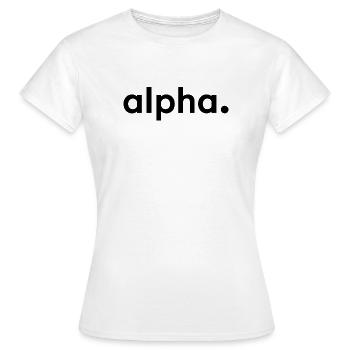 Stromberg Firmenschriftzug von Alpha - Frauen T-Shirt - Weiß - Vorne - AI Model Female 172 dark (172cm)