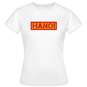 Logo vieilli d’I-HANOI - T-shirt Femme - blanc - Devant - AI Model Female 172 dark (172cm)