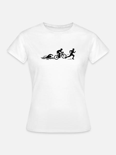 Triathlon Silhouette Sport - Frauen T-Shirt - Weiß