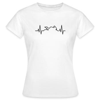 Cadeau du battement de cœur de moto - T-shirt Femme - blanc - Devant - AI Model Female 172 dark (172cm)