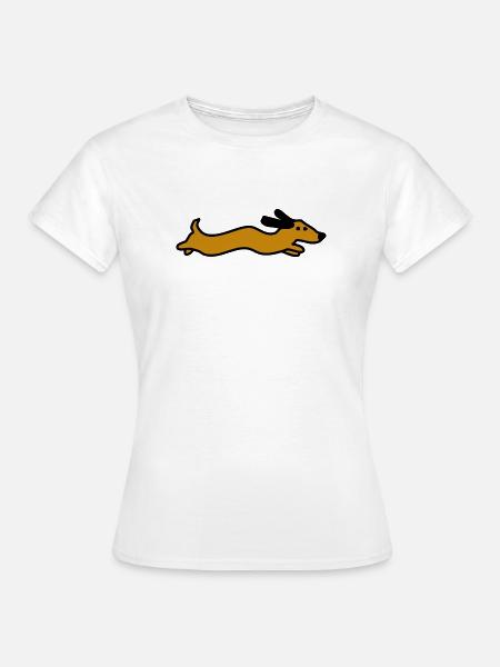 Lustiger Dackel Hundesport - Frauen T-Shirt - Weiß