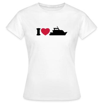 I love my yacht - Ich liebe meine Yacht - Frauen T-Shirt - Weiß - Vorne - AI Model Female 172 dark (172cm)