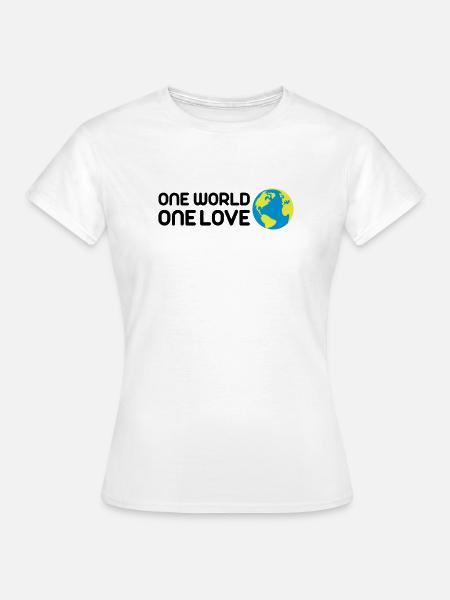 One World One Love - Dame-T-shirt - hvid