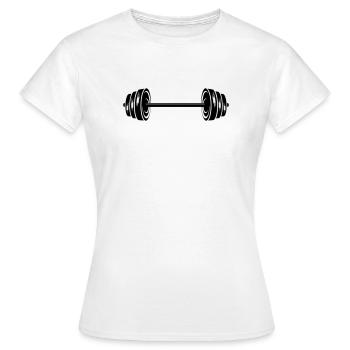 Gewichte Hanteln Scheiben Hantel - Frauen T-Shirt - Weiß - Vorne - AI Model Female 172 dark (172cm)