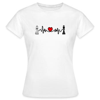 Échecs cardio roi noir et reine blanc - T-shirt Femme - blanc - Devant - AI Model Female 172 dark (172cm)