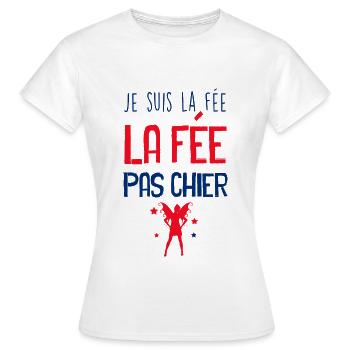 La Fée Pas Chier Humour Pour Copine - T-shirt Femme - blanc - Devant - AI Model Female 172 dark (172cm)