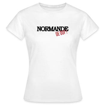 Normande de ouf (noir) - T-shirt Femme - blanc - Devant - AI Model Female 172 dark (172cm)