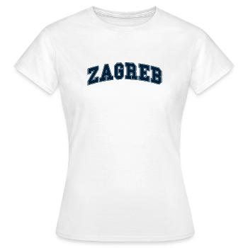 Lettrage Zagreb Varsity - T-shirt Femme - blanc - Devant - AI Model Female 172 dark (172cm)