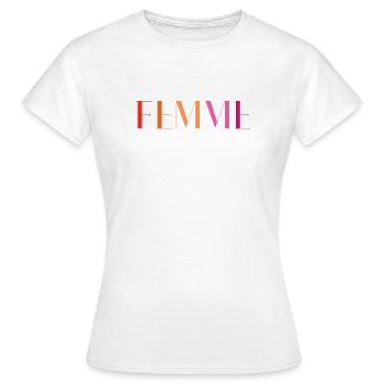 LGBT Pride Month - Lesbian Love. Femme - Women's T-Shirt - white - Front - AI Model Female 172 dark (172cm)