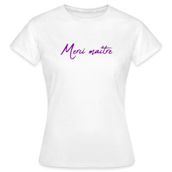 MASTER. MASTER. THANK YOU. THANK YOU, MASTER. MASTER - Women's T-Shirt - white - Front - AI Model Female 172 dark (172cm)