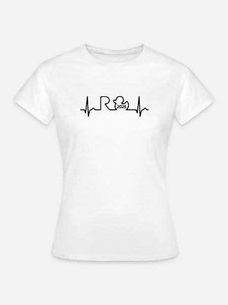 Rentner EKG Herzschlag – Ruhestand Design - Frauen T-Shirt - Weiß