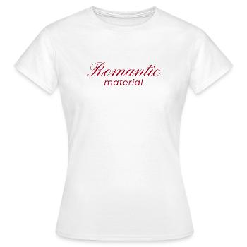 Typografie-Design Romantic Material - Frauen T-Shirt - Weiß - Vorne - AI Model Female 172 dark (172cm)