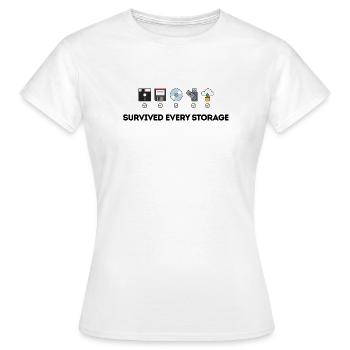 Data Storage Evolution - Tech Icons - Women's T-Shirt - white - Front - AI Model Female 172 dark (172cm)