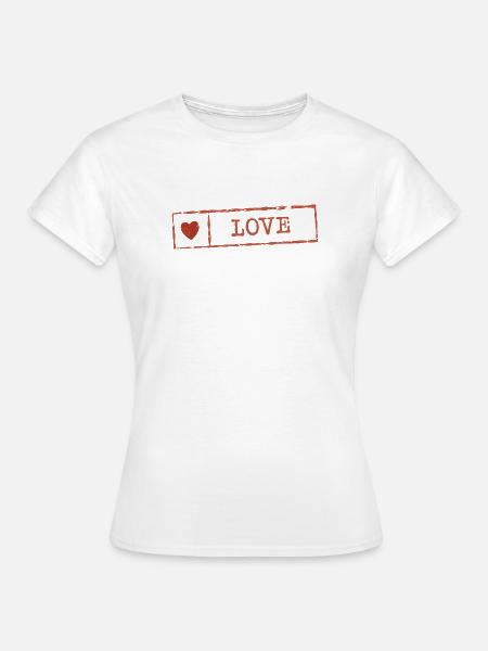 Rustikaler Herz-Liebesstempel - Frauen T-Shirt - Weiß