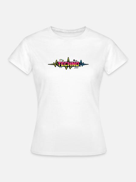 Techno Neon Pulse - Frauen T-Shirt - Weiß