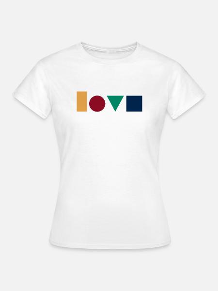 LOVE – Geometrisches Design - Frauen T-Shirt - Weiß