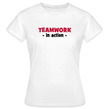 Teamwork in Action - Frauen T-Shirt - Weiß - Vorne - AI Model Female 172 dark (172cm)