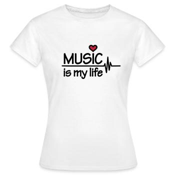 Music is my life - Frauen T-Shirt - Weiß - Vorne - AI Model Female 172 dark (172cm)