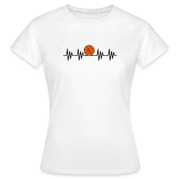 Heartbeat basketball sport ball basket gift idea - Women's T-Shirt - white - Front - AI Model Female 172 dark (172cm)