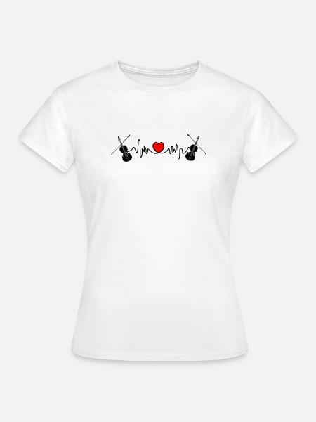 Cardio Herzfrequenz Violine - Frauen T-Shirt - Weiß