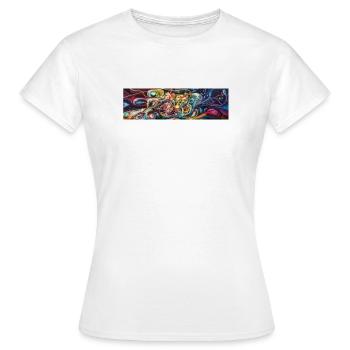 Cosmic Swirl Abstract Nebula - Women's T-Shirt - white - Front - AI Model Female 172 dark (172cm)