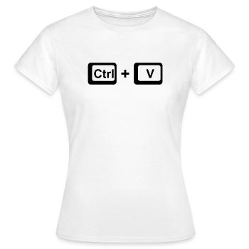 CTRL+V / Cadeau enfant pour la fête des pères / Fête des mères - T-shirt Femme - blanc - Devant - AI Model Female 172 dark (172cm)