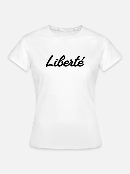 LIBERTÉ – Signatur-Skript - Frauen T-Shirt - Weiß