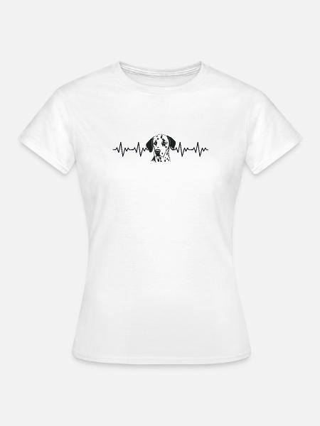 Dalmatiner EKG Herzschlag - Frauen T-Shirt - Weiß