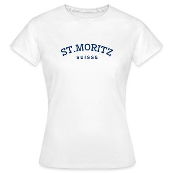 St. Moritz - Suisse - Switzerland - Swiss - Women's T-Shirt - white - Front - AI Model Female 172 dark (172cm)