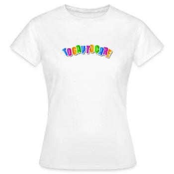 Happy Rainbow Lettering - Frauen T-Shirt - Weiß - Vorne - AI Model Female 172 dark (172cm)