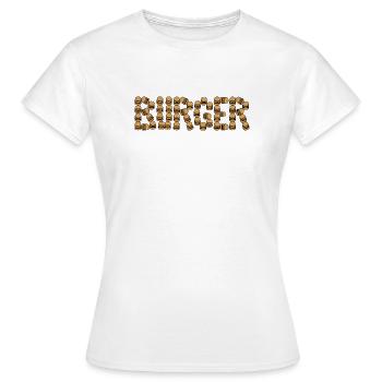 Typographie du burger - T-shirt Femme - blanc - Devant - AI Model Female 172 dark (172cm)