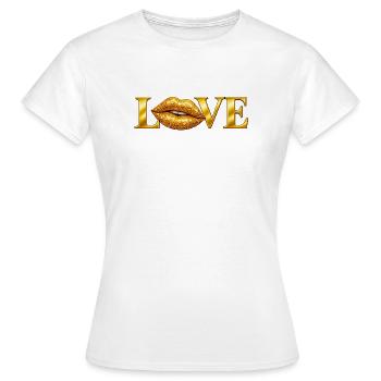 Liebe Goldene Lippen - Frauen T-Shirt - Weiß - Vorne - AI Model Female 172 dark (172cm)