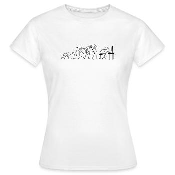 Evolution Computerarbeit - Frauen T-Shirt - Weiß - Vorne - AI Model Female 172 dark (172cm)
