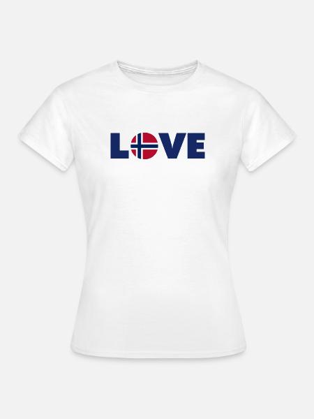 Norvegia - Amore - Norvegia - Liebe - Norvegia - Maglietta da donna - bianco