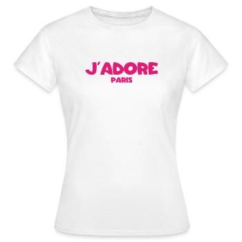 J´Adore Paris - I love Paris - France - Frankreich - Frauen T-Shirt - Weiß - Vorne - AI Model Female 172 dark (172cm)