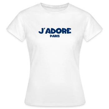 J´Adore Paris - I love Paris - France - Frankreich - Frauen T-Shirt - Weiß - Vorne - AI Model Female 172 dark (172cm)