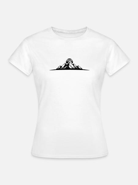 Berge Gipfel Silhouette - Frauen T-Shirt - Weiß