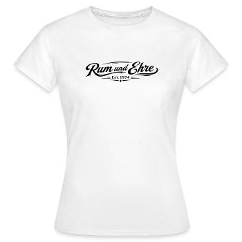 Rum und Ehre - Frauen T-Shirt - Weiß - Vorne - AI Model Female 172 dark (172cm)