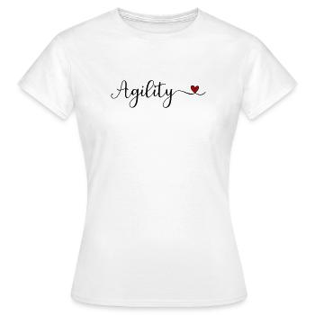 Typographie du cœur d’agilité - T-shirt Femme - blanc - Devant - AI Model Female 172 dark (172cm)