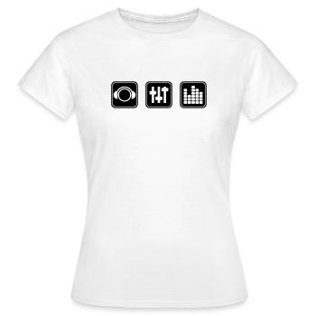 Symboles musicaux 2 - T-shirt Femme - blanc - Devant - AI Model Female 172 dark (172cm)