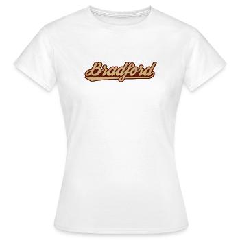 Lettrage vintage Bradford - T-shirt Femme - blanc - Devant - AI Model Female 172 dark (172cm)