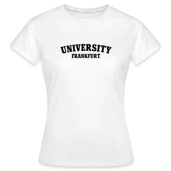 Université de Francfort - T-shirt Femme - blanc - Devant - AI Model Female 172 dark (172cm)