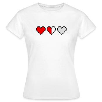 Retro Pixel Hearts Life Indicator Gaming T-Shirt - Women's T-Shirt - white - Front - AI Model Female 172 dark (172cm)