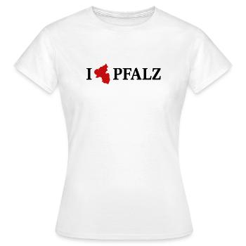 I love Pfalz Rheinland Pfalz - Frauen T-Shirt - Weiß - Vorne - AI Model Female 172 dark (172cm)