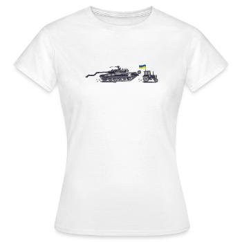 Ukrainesche Traktorenbrigade - Frauen T-Shirt - Weiß - Vorne - AI Model Female 172 dark (172cm)