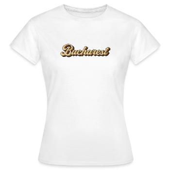 Bukarest Vintage Schriftzug - Frauen T-Shirt - Weiß - Vorne - AI Model Female 172 dark (172cm)