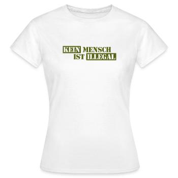 No One Is Illegal - Migration - Illegality - Women's T-Shirt - white - Front - AI Model Female 172 dark (172cm)
