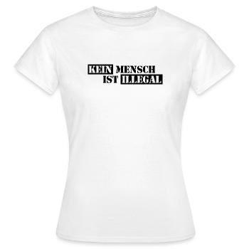 No One Is Illegal - Migration - Illegality - Women's T-Shirt - white - Front - AI Model Female 172 dark (172cm)